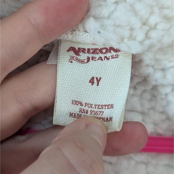 Arizona Jean Co Y2K Pink Plaid Fleece Lined Asymmetrical Zip Up Coat Size 4 - Picture 4 of 7